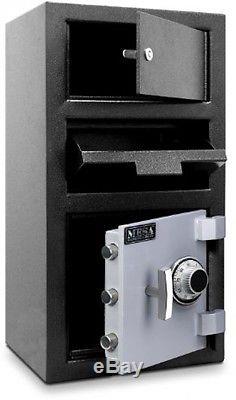 Mesa Front Load Cash Drop Depository Safe with Upper Locker Dial Combination Lock