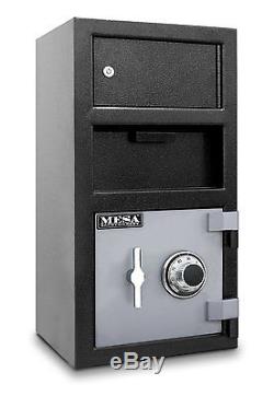 Mesa Front Load Cash Drop Depository Safe with Upper Locker Dial Combination Lock