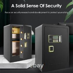 Modern 3.7Cub Safe Box Double Key Lock HD LCD Dual Alarm Lockbox Fireproof Safes