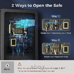 Modern 4.0 Cub Double Key Lock LCD Inner Lockbox Safe Box Fireproof Waterproof