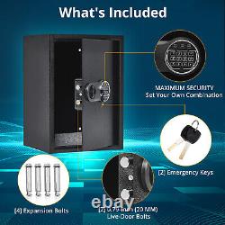 Money Digital Safe Box 1.9 Cub Large Cabinet for Home Security with Key Lock USA
