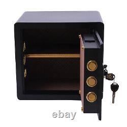 Money Digital Safe Box Large Cabinet for Home Security with Key Lock Black