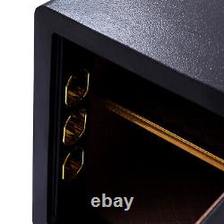 Money Digital Safe Box Large Cabinet for Home Security with Key Lock Black