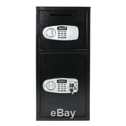 New Double Door Cash Office Security Lock Digital Safe Depository Drop Box US