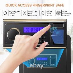 New Fingerprint 2.25/2.5Cub Fireproof Safe Box Digital Security Lock Home Office