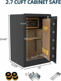Nurxiovo Security Safe Box, 2.7 Cubic Feet Safe with Double Safety Key Lock