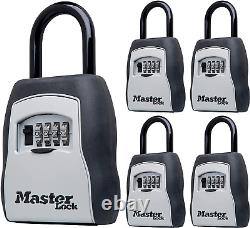Outdoor Lock Box for House Keys Safe with Combination 5 Key Capacity, 5 Pack