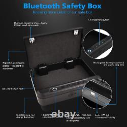 Pistol Gun Box Biometric Fingerprint Bluetooth Combination Key Lock Handgun Safe