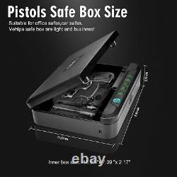Pistol Gun Safe Box Biometric Fingerprint Combination Key Lock Security Cable