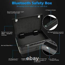 Pistol Gun Safe Box Biometric Fingerprint Combination Key Lock Security Cable