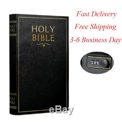 Portable Diversion Book Safe with Combination Lock & Secret Compartment (Bible)