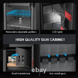 Quick Access 6-Gun Rifle Safe Fingerprint Keypad Lock Shotgun Security Cabinet