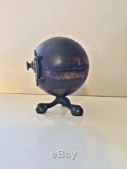 Rare Kenton Globe Safe Cast Iron Still Bank with Combination Lock Working WOW