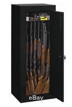 SECURITY GUN CABINET 8 Gun Safe Shotgun Rifles Firearms Key Coded Storage NEW