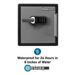 Safe 1.2 cu. Ft. Black Steel Fireproof Waterproof Touchscreen Combination Lock