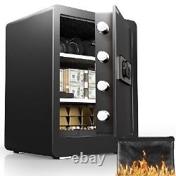 Safe Box 1.8 Cubic Feet Home Safe With Fireproof Waterproof Bag Security Safe Bo