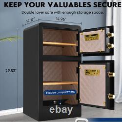 Safe Box 4.5Ct Large Heavy Duty with Double Door & Hidden Lock Box for Money Gun