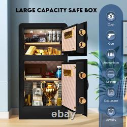 Safe Box 4.5Ct Large Heavy Duty with Double Door & Hidden Lock Box for Money Gun
