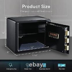Safe Box, ADIMO Model 35 Reinforced Alloy Safe Lock Box, Digital Safe Box with I