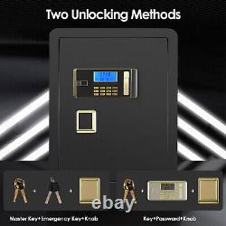 Safe Box Lock Security 2.5 Cubic Feet Digital LCD Key Lock Home Office Security