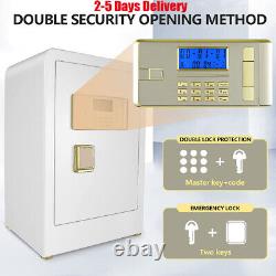 Safe Box Lock Security 2.5 Cubic Feet Digital LCD Safe Key Lock Home Office Set