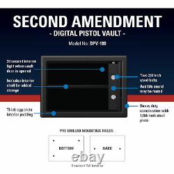Second Amendment Safe Vault Storage Case for Pistol Handgun Gun with Digital Lock