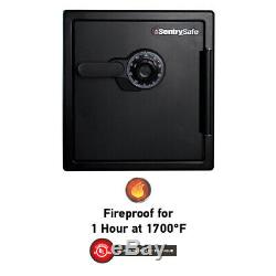 Security Combination Lock Box Home Cash Gun Chest Fireproof 1.23 Cu. Ft