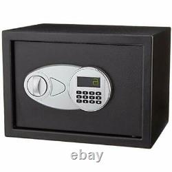 Security Safe Box 0.5 Cubic Ft 9.8 Steel Digital W Key Black Floor Door Bolt NW