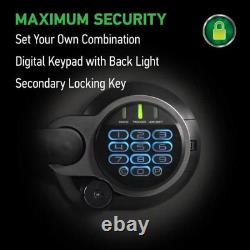 Security Safe Box 1.2 Cu/Ft Fireproof & Waterproof with Digital Combination Lock