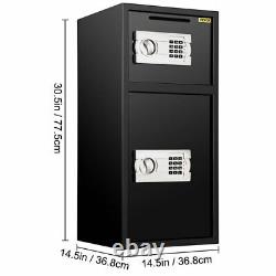 Security Safe Box, Depository Safe Cash Drop Box Large Double Door Digital Lock
