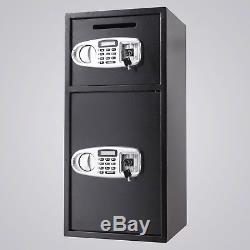Security Safe Deposit Drop Box Combination Lock Deluxe Electronic Double Doors
