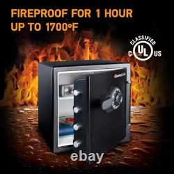 Security Safe Lock Box Fireproof & Waterproof with Preset Dial Combination Lock
