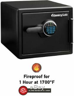 SentrySafe 0.8 cu. Ft. Fireproof Waterproof Safe Digital Keypad Lock Steel Black