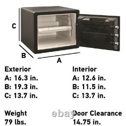 SentrySafe SFW123DTB Fire and Water-Resistant Safe with Dial Lock Black