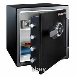SentrySafe Security Lock Boxes Fireproof Waterproof, Dial Combination Safe Black