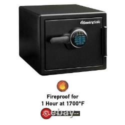 SentrySafe Waterproof Safe 0.8 cu. Ft. Fireproof Digital Keypad Lock Steel Black