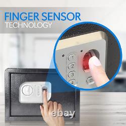 SereneLife Electronic Fingerprint Fire Lock Fireproof Digital Home Black