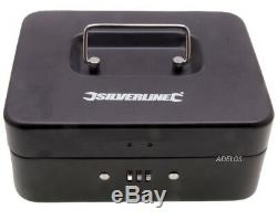 Silverline Keyless Combination Lock Petty Cash Money Box Tin Safe Lockable Boxes