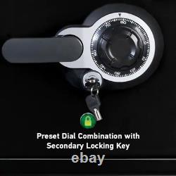 Small Safe Box Fireproof & Waterproof with Dial Combination Lock Home Security