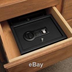 Stack-On Personal Electronic Lockable Steel Drawer Safe Biometric Lock Black NEW