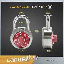 Standard Dial Combination Lock, 2 in. Wide, with Different Combinations Red