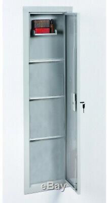 Storage Cabinet Full Length In Wall Security Gun Safe Removable Steel Shelves