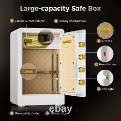 Super Large 4.0 Cub Safe Box Double Lock Account Fireproof Lockbox Home Office