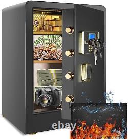 Super Large 4.5Cu. Ft Money Cash Safe Box Fireproof Lockbox Home with Key Lock