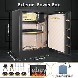 Super Large 4.5Cu ft Safe Box Double Key Lock Fireproof Lockbox Home Office USA