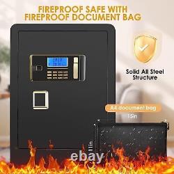 Super Large 4.5 Cub Safe Box Double Lock Account Fireproof Lockbox Home Office