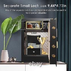 Super Large 4.5 Cub Safe Box Double Lock Account Fireproof Lockbox Home Office