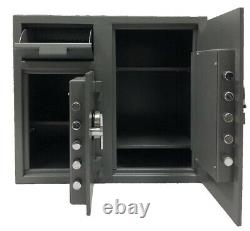 Two Door Cash bag Depository Drop Safe with quick access electronic keypad lock