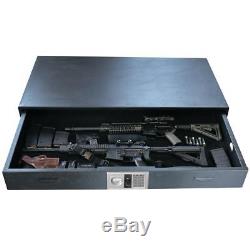 Under Bed Gun Safe Firearm Storage Pull out Drawer Digital Lock Organizer Safe