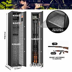 Upgraded 5 Gun Rifle Safe Quick Access Security Cabinet with Digital Lock 4Keys